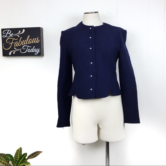 Vintage Larry Levine Navy Blue Jacket - Picture 1 of 6
